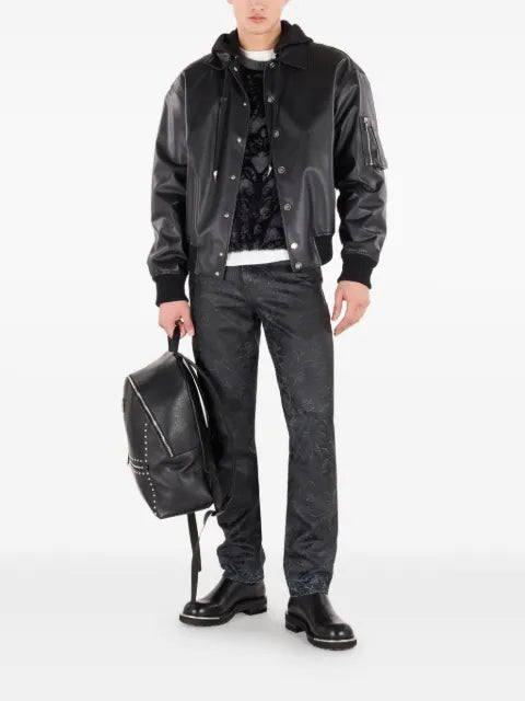Roberto Cavalli leather bomber jacket