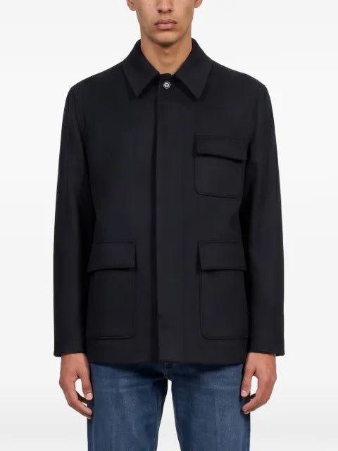Lardini multi-pocket concealed-fastening jacket
