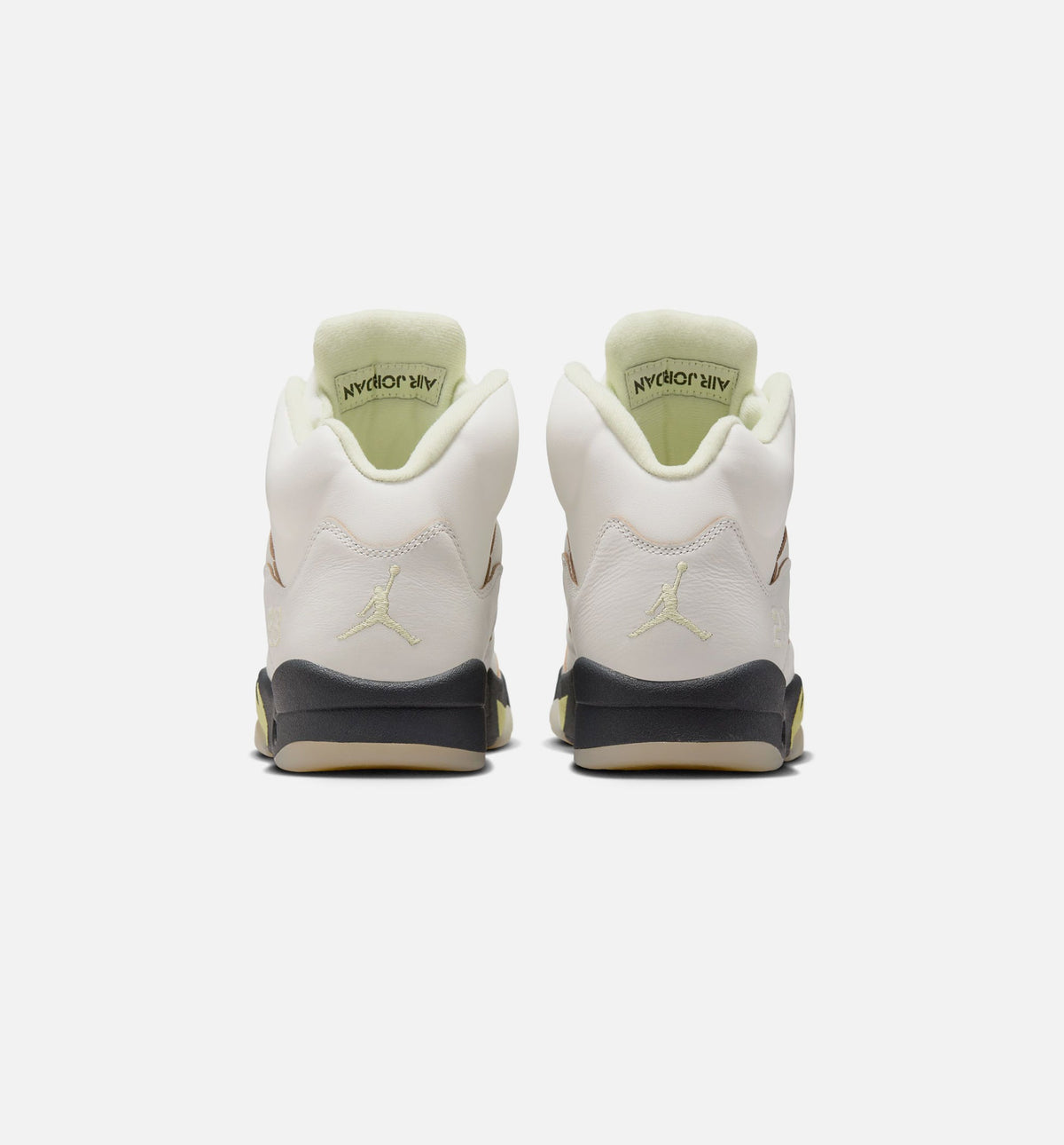 Air Jordan 5 Retro Luminous Green and Sail Women's Lifestyle Shoes - Sail/Luminous Green/Charcoal Grey