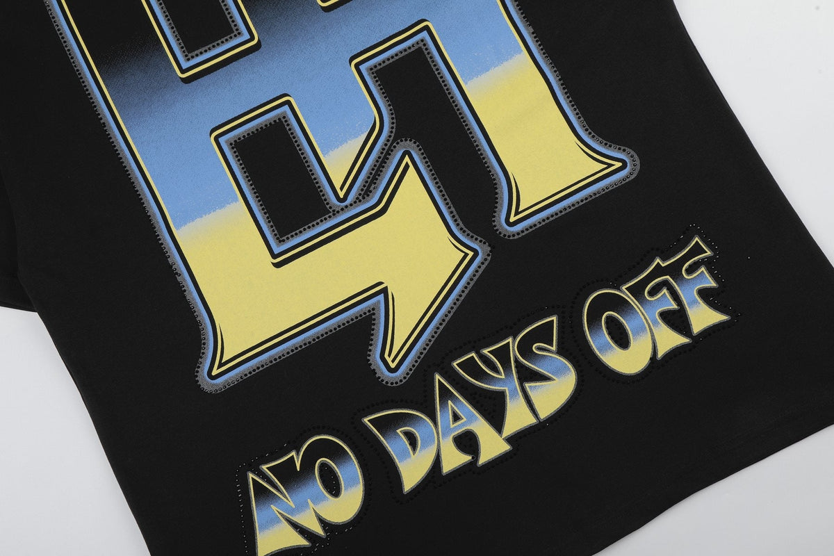 Life Hustlere Black No Days Off Graphic Short-Sleeve T-Shirt
