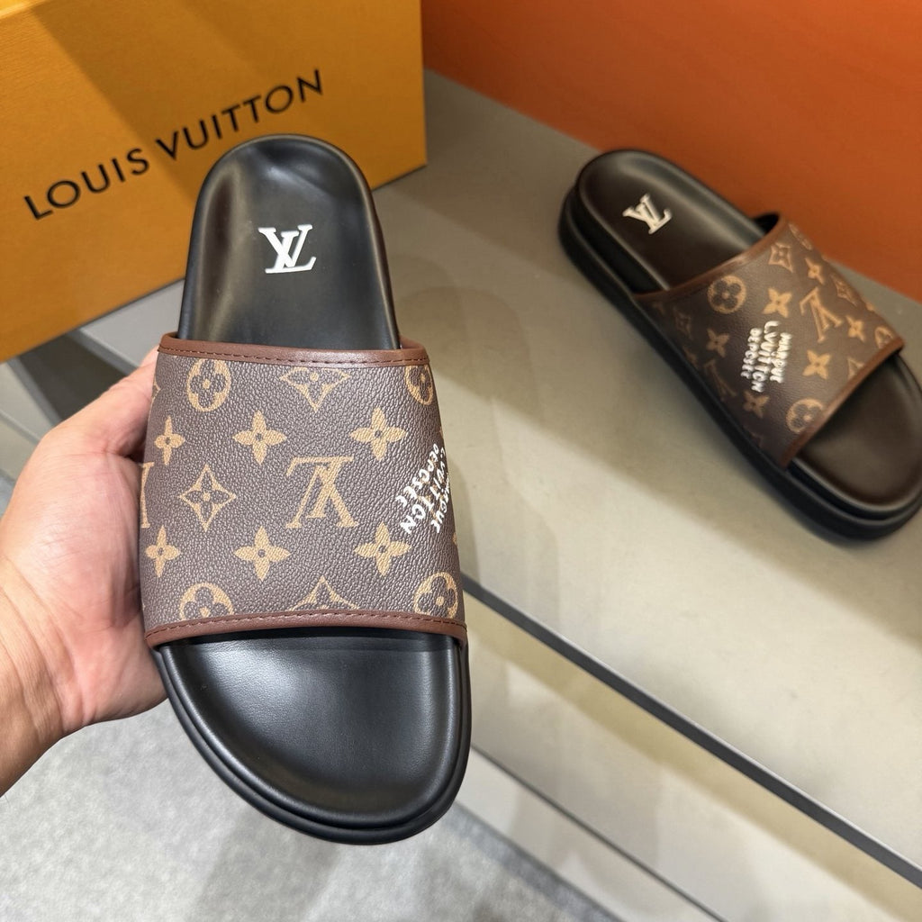 Louis Vuitton Monogram Slide Sandals - Low-Profile Sole