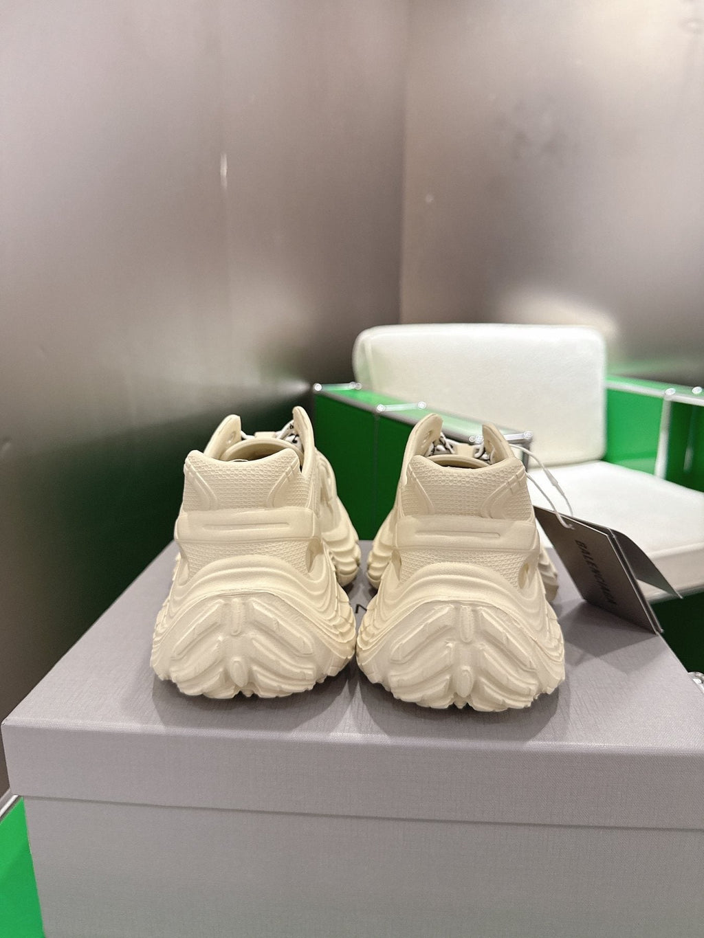 Balenciaga Cream Chunky Sneakers